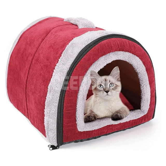 Casa plegable 2 en 1 para mascotas, cama para gatos ultrasuave para perros y gatos GRDDC-13