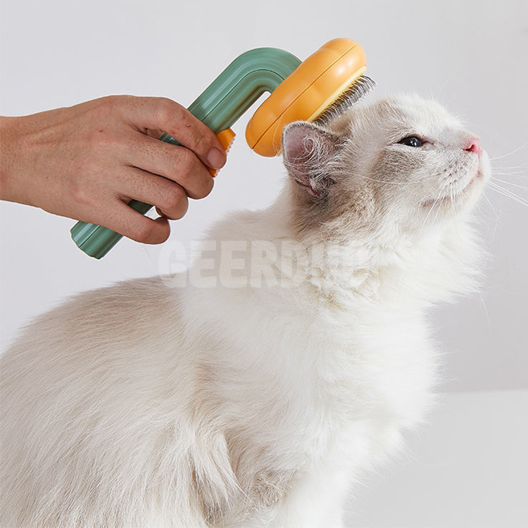 Cepillo de peine de aseo de calabaza para mascotas autolimpiante GRDGT-4