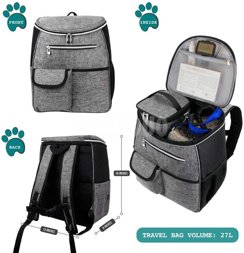 Organizador de mochila de viaje para perros con dispensador de bolsas para caca GRDBT- 5