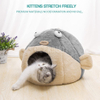 Cueva suave y cálida para gatos con almohada acolchada lavable GRDDC-12