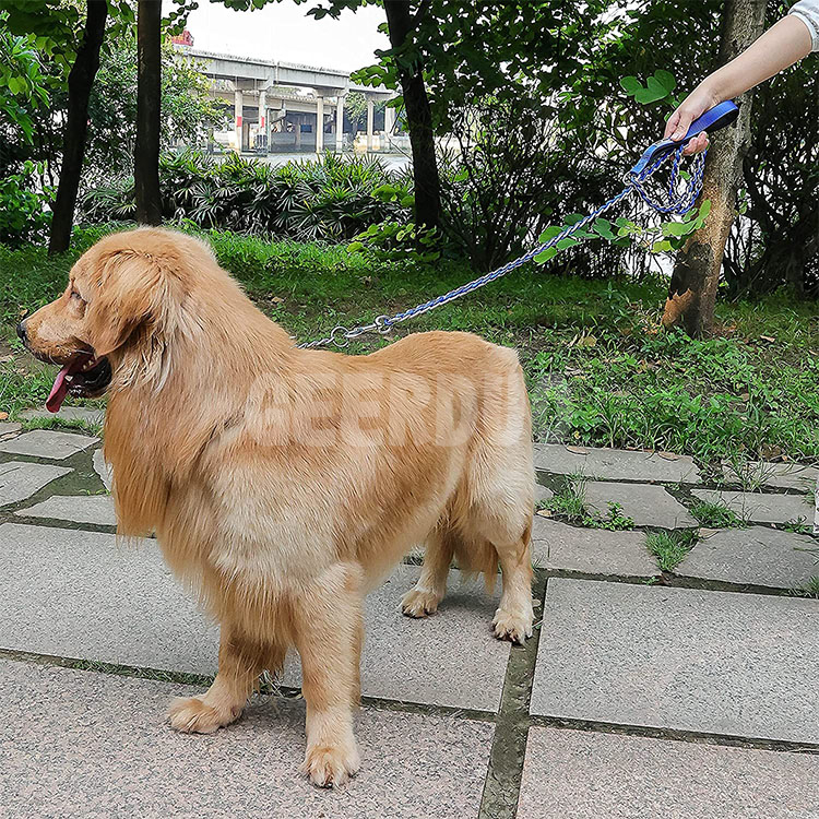Correa de perro de cadena a prueba de masticar correa de perro de enlace de cadena de Metal Anti masticar fuerte correa de perro antimordedura GRDHL-10