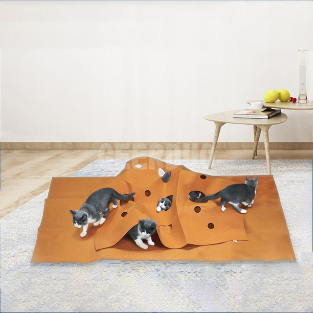 Nueva alfombra de juego de túneles de gatos de tela de fieltro alfombra de mordedura de gato GRDTC-4