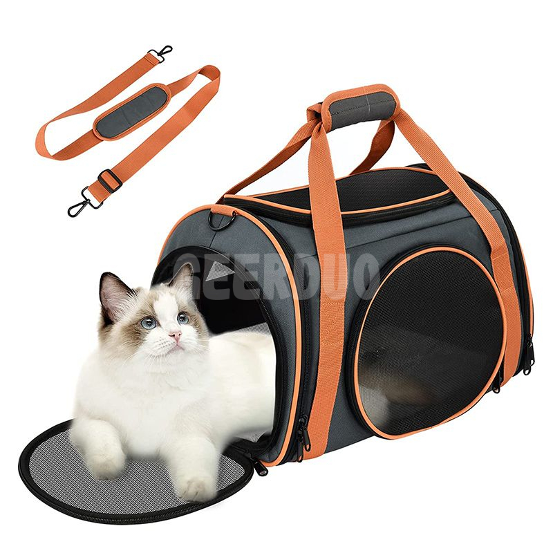 Bolsa transportadora para gatos con 5 ventanas de malla GRDBC-7