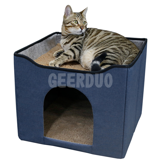 Cama para gatos para gatos de interior Cueva grande para gatos para casa de gatos domésticos GRDDC-6