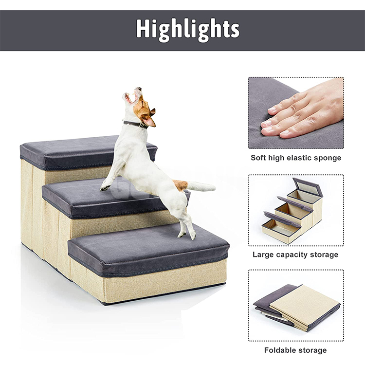 Escaleras para mascotas para camas altas y sofás Cubierta plegable para máquina GRDCS-7
