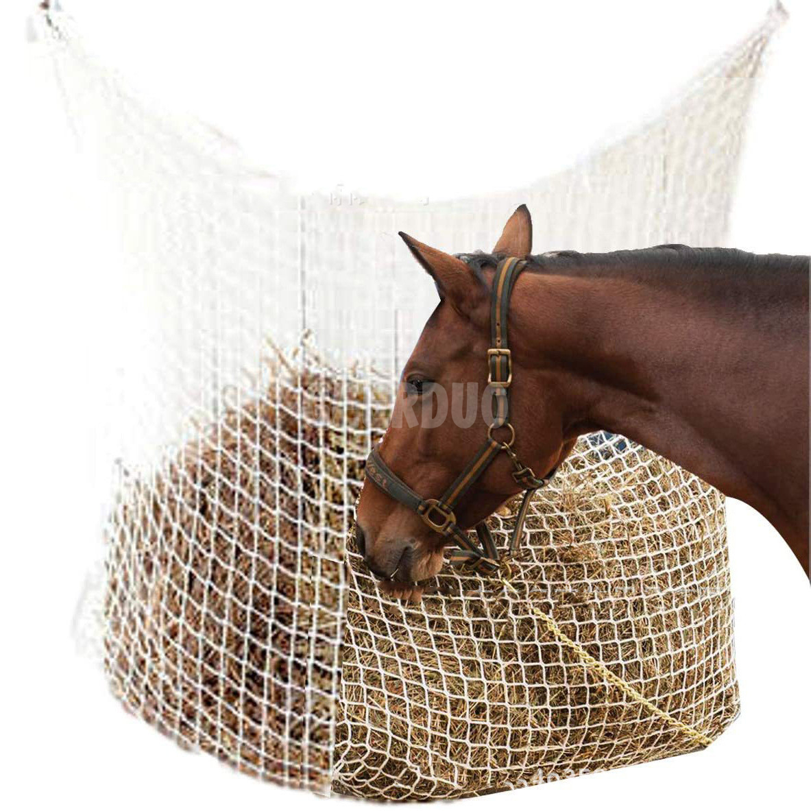  Bolsa de red de heno de alimentación lenta con abertura pequeña para alimentación de caballos durante todo el día GRDBH-7