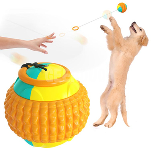 La pelota de entrenamiento para perros que se lanza a mano incluye una cuerda de tracción retráctil automática GRDTD-1