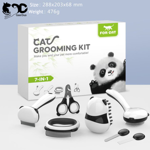 Nuevo diseño de Panda lindo, herramienta de aseo para masaje de uñas y pelo para mascotas, producto 7 en 1, juego GRDGT-13