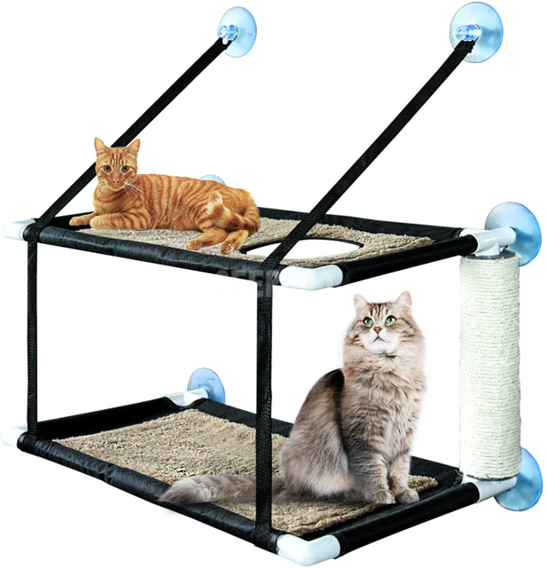 Cat Window Perch Camas de ventana para gatos de doble capa GRDDH-9