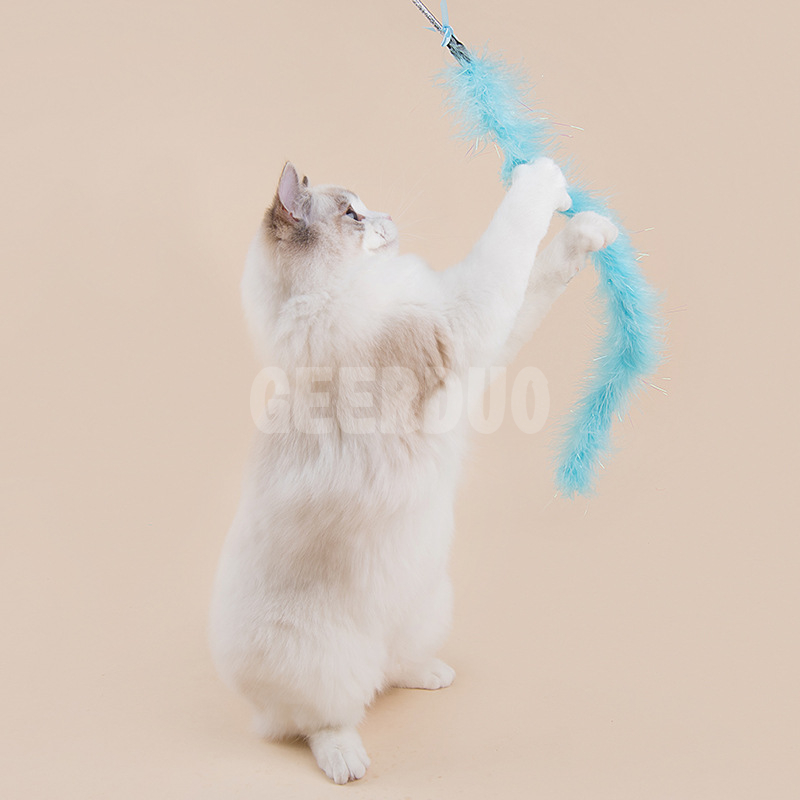 Cat Wand Toys, Cat Teaser Wand Cat Feather Toys con peludo GRDTC-5