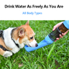 Botella de comida de agua de viaje para mascotas multifuncional 4 en 1 GRDWB-4