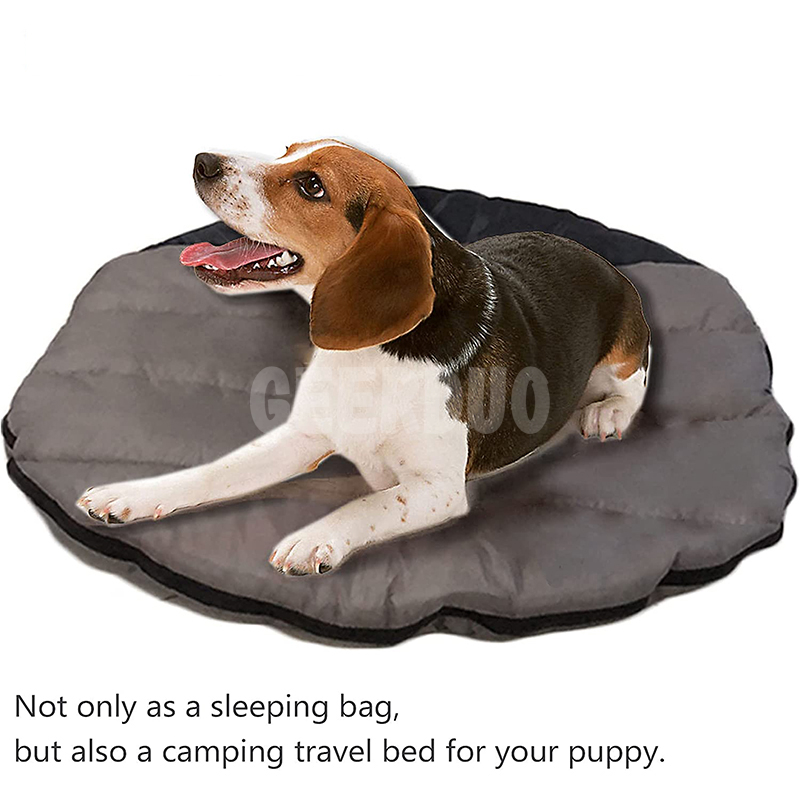 Saco de dormir para perros grande, suave y cálido, cama para acampar para mascotas GRDEE-6