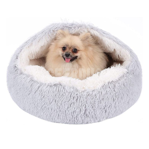 Acogedora cama cueva para perros y gatos con capucha GRDDC-3