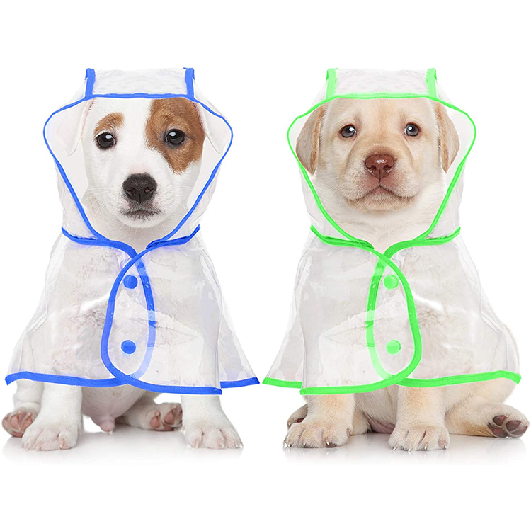 Chubasquero para perros, chaqueta impermeable transparente para mascotas, ropa impermeable de plástico para cachorros, GRDAR-2