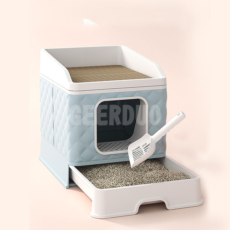 Caja de arena para gatos plegable extraíble portátil con tapa estándar GRDGL-11