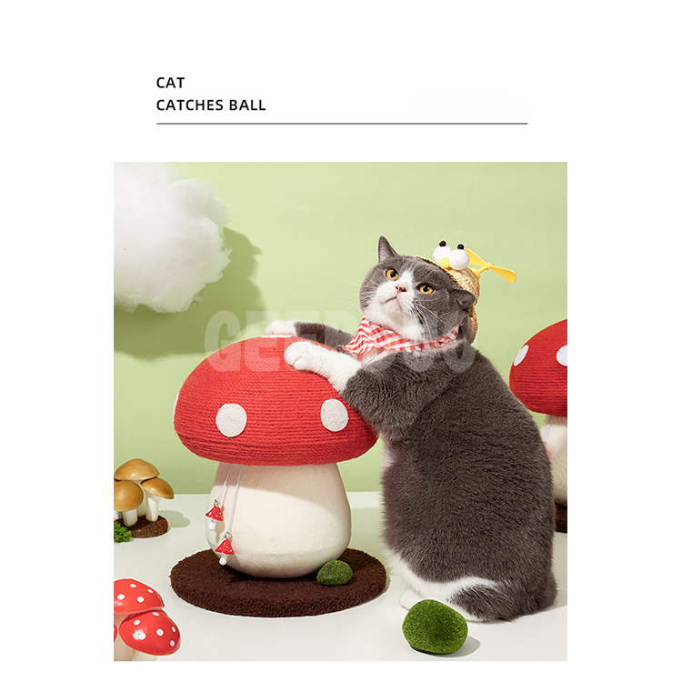 Poste para rascar gatos con forma de hongo Juguetes interactivos para gatos (7)