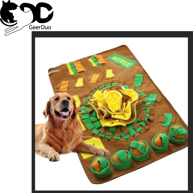 Alfombrillas de alimentación para mascotas interactivas plegables con flores GRDFM-10